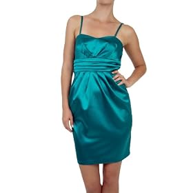 A. Byer Junior's Step In The City With A Rich Jewel Colored Fine Line Stretch Satin Dress
