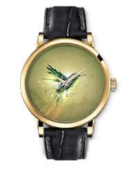 SPRAWL Aanalog Fashion Series Gold Ladies Watches of Genuine Black Leather Strap,Unique Wrist Watch for Women Girls Designed with Figure of a green bird