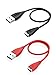 Getwow USB Charger Cable for Fitbit Charge HR (2 Pieces) - Black and Red