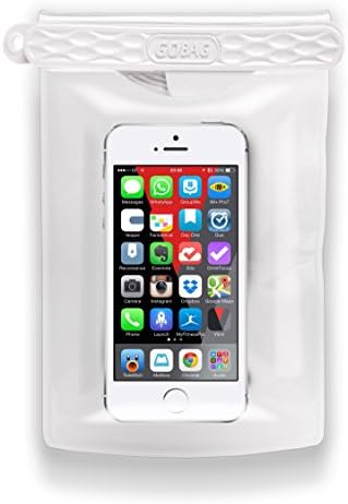 GoBag Dolphin Magnetic Self-Sealing Dry Bag, White, 4.4" Wide x 6.4" Tall