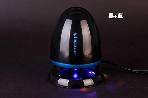 Intsun® Bullet Shape Colorful Led Anti-interference Usb Mini Speaker With Heavy Subwoofer Clear and Crispy Sound Quality,Works With iPhone iPad iPod,Mp3/4 player,Tablet,Laptop,Computers,Support 3.5mm Audio Cable Connection (Black with Blue)
