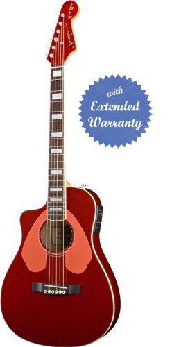 41ej1MHmDuL Fender Dick Dale Signature Malibu SCE Cutaway Acoustic Electric Guitar, Left Handed with Gear Guardian Extended Warranty   Surfin Red