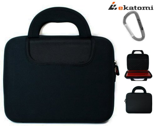 Black Laptop Bag for 10 inch Compaq 110c-1147NR Netbook + An Ekatomi Hook. Reviews