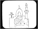 Mouse Pad with black and white, pillar, Islam, mosque, monument, religious, minaret, dome, Middle East, Arabia, Muslim, architecture