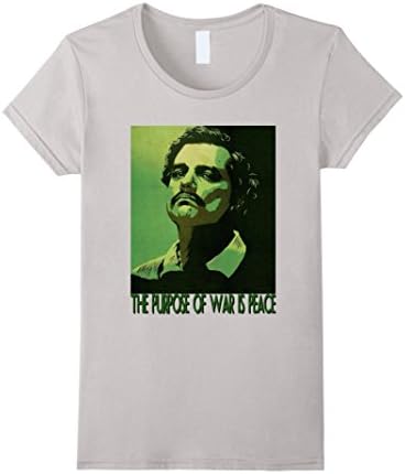 Women's Crazy Pablo Escobar TShirt THE PURPOSE OF WAR IS PEACE XL Silver