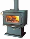 Flame 93344 Black XTD XTD 1.5 E.P.A Pedestal Wood Burning Stove with 6 Flue Diameter and Black Doo