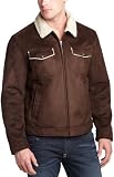 Levis Men's Faux Shearling Trucker Jacket,Dark Brown,Small
