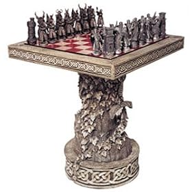 Arthurian Chess Table with Display Base by Les Etains du Graal