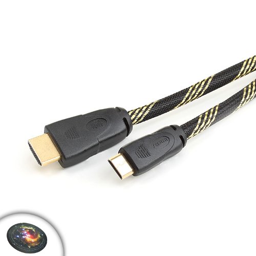 DATASTREAM High-Speed 6 ft Braided Mini HDMI 1.4 Cable with Ethernet for Coby Kyros , ASUS Eee Pad Transformer , Lenovo Thinkpad , Viewsonic Viewpad & More Tablets **Includes Mousepad