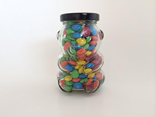 Teddy Bear Glass Gift Jar with M&Ms