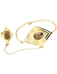 House of Harlow 1960 Gold-Plated Smokey Double Diamond-Shaped Hand Piece