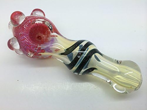 Multi-colored/Fumed-Dichro 4 1/2" pipe spoon shape Incense holder. Manufactured by Crystal rose, handmade Art pipe, inside out one of a kind design