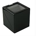 Deluxe Watch Winder For Single Automatic Watch with Built in IC Timer Battery or AC Operation Black Finish by Tech Swiss