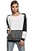 Meaneor Women's Round Neck Contrast Color Tees Basic Long Sleeve Causal T-Shirt