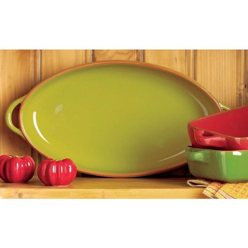 Jardin Terracotta Oval Baker - Green