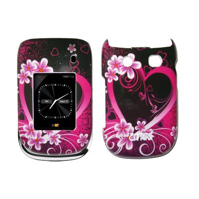 EMPIRE Exotic Heart Flower Design Snap-On Cover Case for Blackberry Style 9670