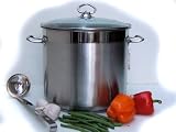 STAINLESS STEEL STOCK POT PROFESSIONAL 7.5 LITRES WITH VENTED GLASS LID