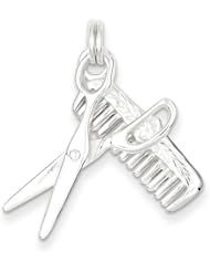 Sterling Silver Comb & Scissor Charm. Metal Wt- 3.5g