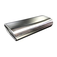 Edelstahl Endrohr zum Anschweissen, Ausf�hrung: 135x75mm Oval + geb�rdelt, L�nge 330mm