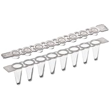 CapitolBrand SP0099 Polypropylene 200 microliter Low Profile PCR Strip Tube, with Flat Caps (Case of 120 Strips)