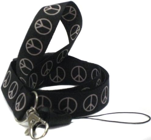 1 X Lanyard Key Strap Id Holder Pink Peace