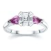 1.00 CT ASSCHER DIAMOND W PEAR PINK SAPPHIRE RING 18K