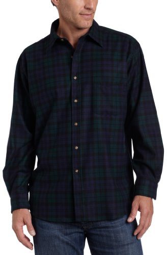 Pendleton Men's Long Sleeve Lodge Shirt - Long,Black Watch Tartan,X-Large-Long