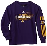 NBA Youth Los Angeles Lakers Long Sleeve Tee "Bank Shot" - R8A26Psla (Purple, Large)