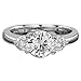 1.30 CT E SI1 ROUND 3 STONE DIAMOND RING 18K
