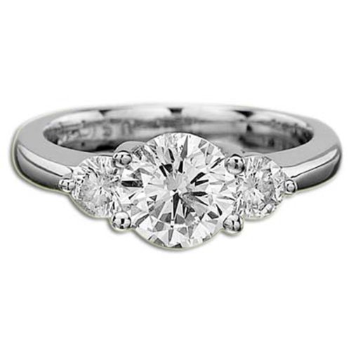 1.30 ct E SI1 Round 3 Stone Diamond Ring 18K