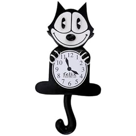 Felix the Cat Pendulum Black Hanging Wall Clock Licensed