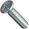 Zinc Plated Steel Machine Screw, Flat Head, Phillips Drive, #10-32, 1/4" Length (Pack of 100)
