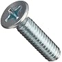 Zinc Plated Steel Machine Screw, Flat Head, Phillips Drive, #10-32, 1/4" Length (Pack of 100)