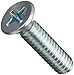 Steel Machine Screw, Zinc Plated Finish, Flat Head, Phillips Drive, 3/8