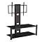Black Frame & Black Glass 46" TV Stand with Metal Mount