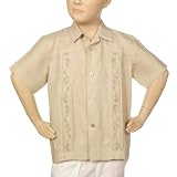 Boys Irish linen shirt in natural short sleeve.
