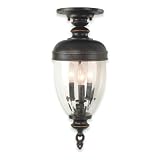 Royce Lighting RLC013-21 Avignon Outdoor 21 3/8 inch Convertible Lantern Grecian Bronze with Clear Ribbed Globe