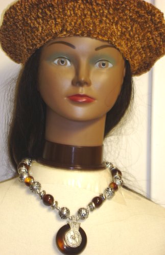 Click here to buy Hand Crocheted Brown Chenille Gimp Tweed Jolly Beret for Women and Teens Offered in Combination....
