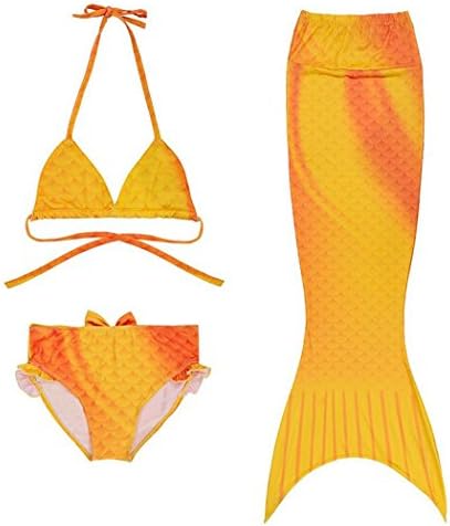 Samuyalove Girl's 3 Pcs Mermaid Tail Swimwear Swimsuit Bikini Bathing Suit