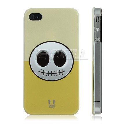 Ecell - HEADCASE HALLOWEEN YELLOW SMILEY SKULL HARD BACK CASE FOR iPHONE 4 4S