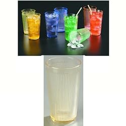 Carlisle 20 oz Crystalon, Ribbed Texture, Long Lasting Polycarbonate Tumbler / Color: Honey Yellow RimGlow / Quantity: One Dozen (12)