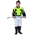 Neon Green and Black Junior Jockey Outfit with Matching Cap and Crop, Size 12/14