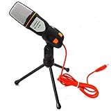 VONOTO [Condenser Microphone] MSN Skype Singing Recording 3.5mm AUX Jack Microphone Mic with Stand For Laptop PC Computer
