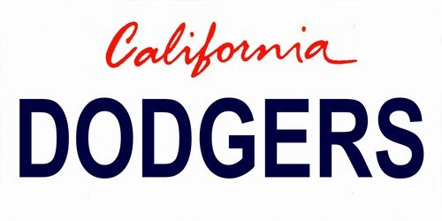 LP-2095 California State Background License Plates - Dodgers