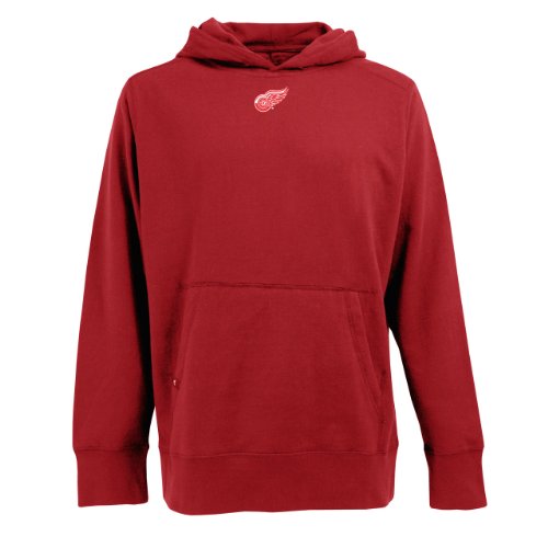 Antigua Men's NHL Detroit Red Wings Impact Desert Dry Long-Sleeve Hooded Sweatshirt, Dark Red, Large