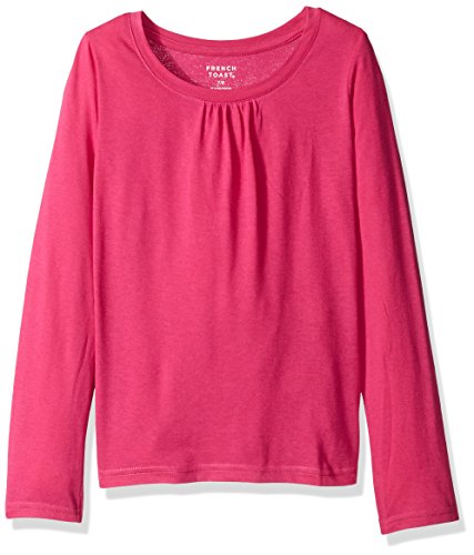 French Toast Girls' Big Girls' Long Sleeve Crew Neck T-Shirt, Rose Violet, 7/8
