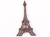 Amethyst Paris Eiffel Tower Purple Pink Rhinestone Pin Brooch Necklace Pendant