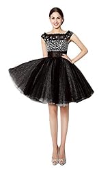 Tulle Beaded Crystal Lace Short Prom Dress/Party Dress 