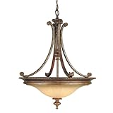 IMAGE OF Murray Feiss F1920/4BRB Stirling Castle Four-Light Uplight Chandelier, British Bronze with Excavation Glass