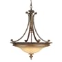 Murray Feiss F1920/4BRB Stirling Castle Four-Light Uplight Chandelier, British Bronze with Excavation Glass